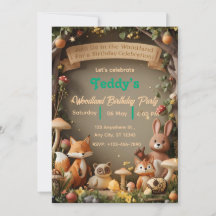 Invitación de cumpleaños de amigos del bosque – Bo