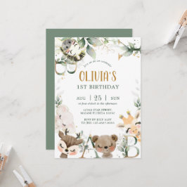 Invitación de cumpleaños de amigos del bosque de W