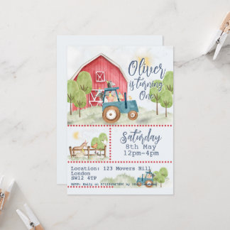🎉🚜 Invitación de cumpleaños de amigos del corral