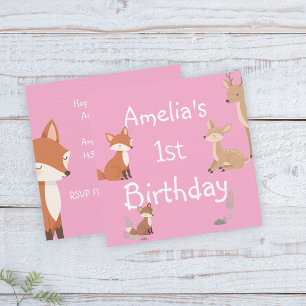 Invitación de Cumpleaños de Amiguitos del Bosque A
