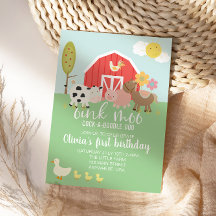invitación de cumpleaños de animal de granja con e