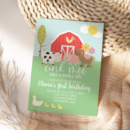 invitación de cumpleaños de animal de granja con e