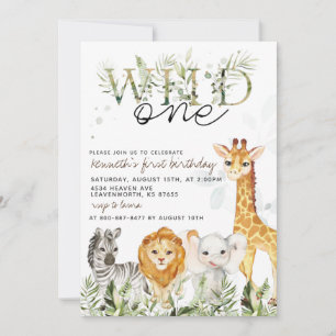 Invitación de cumpleaños de animal de zoológico Wi