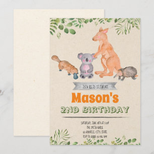 Invitación de cumpleaños de Animales Australianos