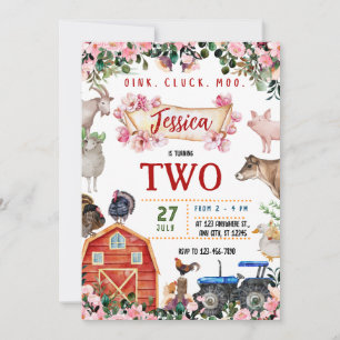 Invitación de cumpleaños de animales de granja