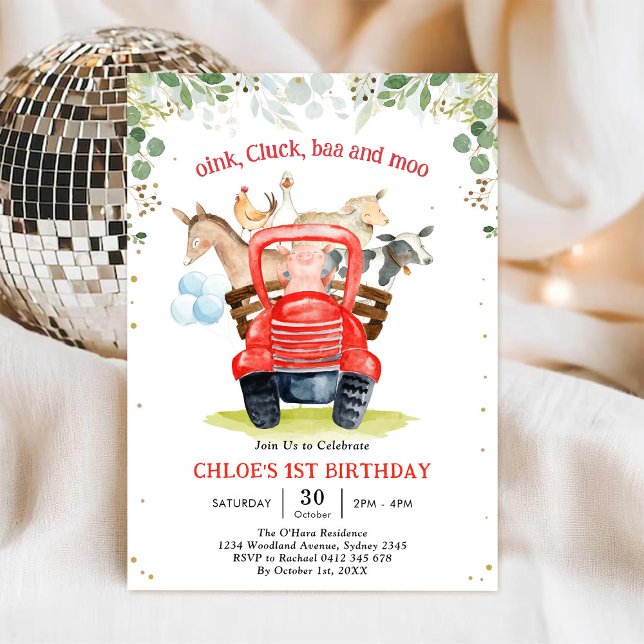 Invitación de cumpleaños de animales de granja (Subido por el creador)