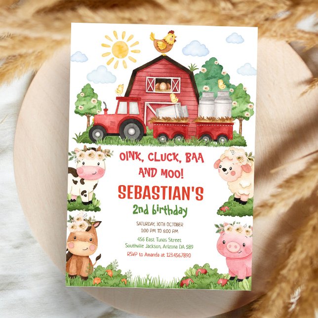 Invitación de cumpleaños de animales de granja (Subido por el creador)
