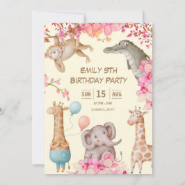 Invitación de cumpleaños de animales de juguete ro
