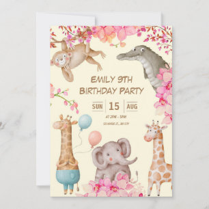 Invitación de cumpleaños de animales de juguete ro