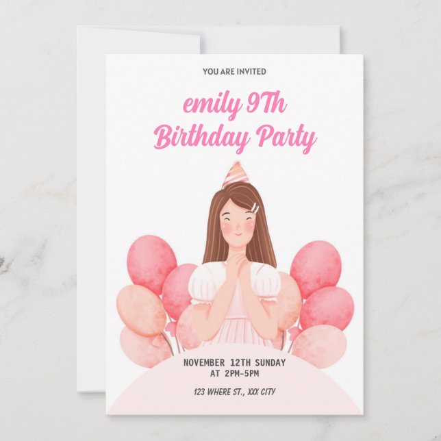 Invitación de cumpleaños de animales de juguete ro (Anverso)