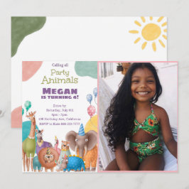 Invitación de cumpleaños de animales de Safari con