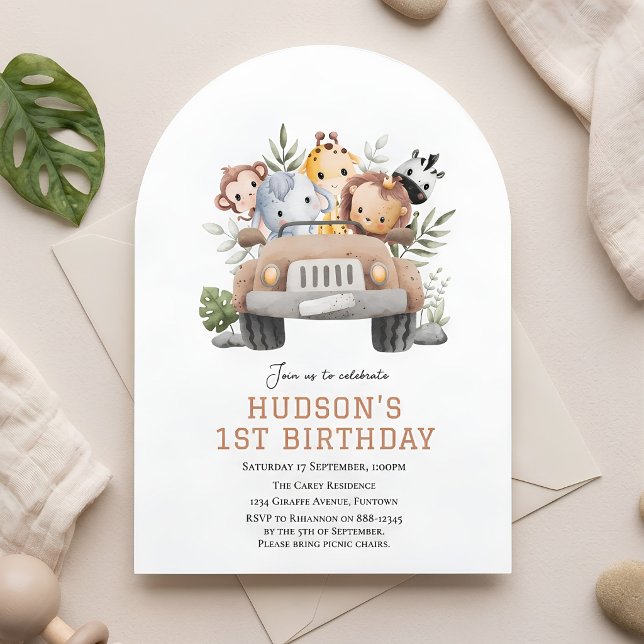 Invitación de cumpleaños de animales de safari de  (Subido por el creador)