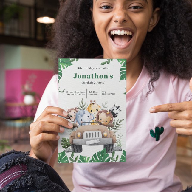 Invitación de cumpleaños de animales de safari est (Subido por el creador)