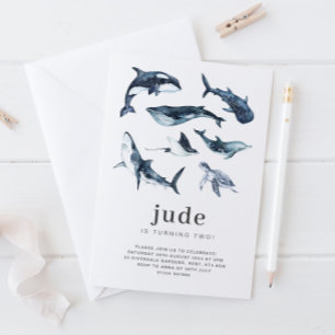 Invitación de cumpleaños de animales del océano