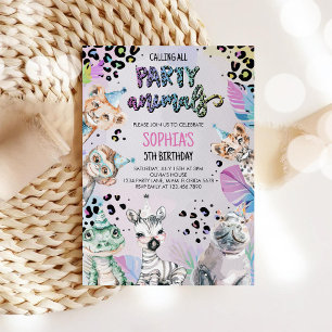 Invitación de cumpleaños de animales salvajes de l