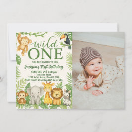 Invitación de cumpleaños de animales salvajes de u
