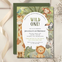 Invitación de cumpleaños de animales salvajes de u