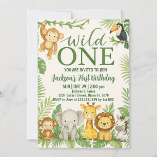 Invitación de cumpleaños de animales salvajes de u