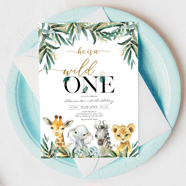 Invitación de cumpleaños de animales salvajes para (Subido por el creador)