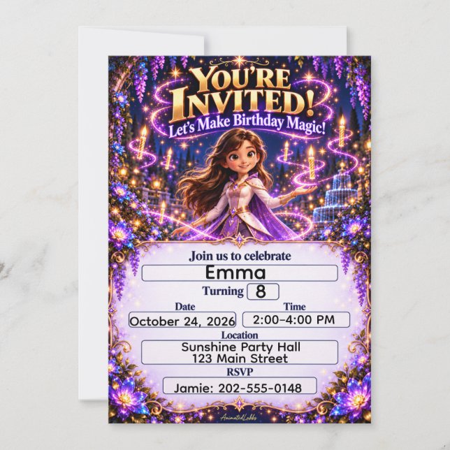 Invitación de cumpleaños de AnimatedLabbs Nova (Anverso)