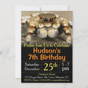 invitación de cumpleaños de araña
