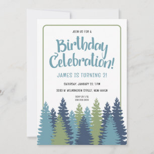 Invitación de cumpleaños de Árboles Rústicos