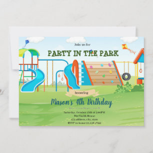 Invitación de cumpleaños de área de juegos