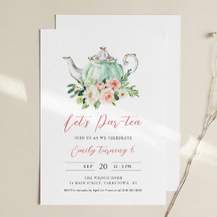Invitación de cumpleaños de ARIA Tea Fiesta