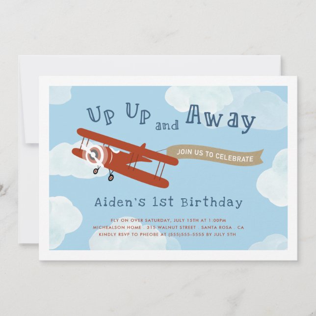 Invitación de cumpleaños de arriba y abajo (Anverso)