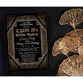 Invitación de cumpleaños de Art Deco Roaring 20