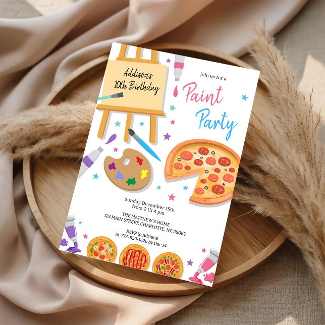 Invitación de cumpleaños de arte de fiesta de pint (Subido por el creador)