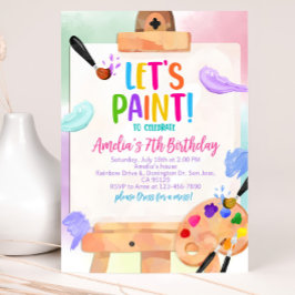 Invitación de cumpleaños de arte Fiesta de pintura