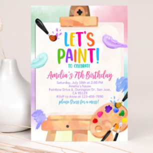 Invitación de cumpleaños de arte Fiesta de pintura