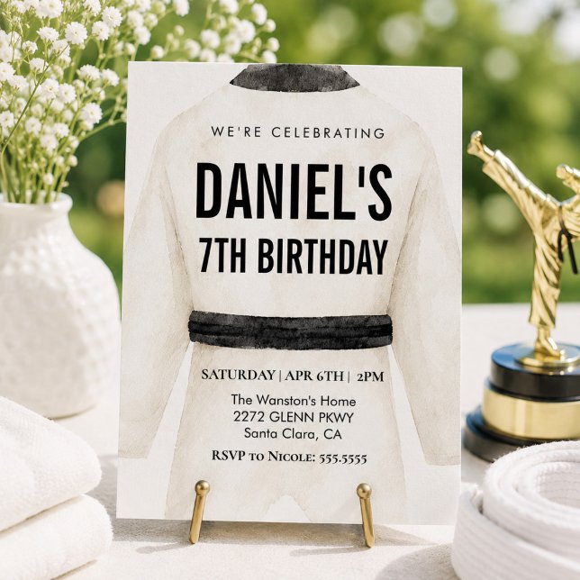 invitación de cumpleaños de artes marciales (Subido por el creador)