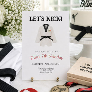 invitación de cumpleaños de artes marciales de tae