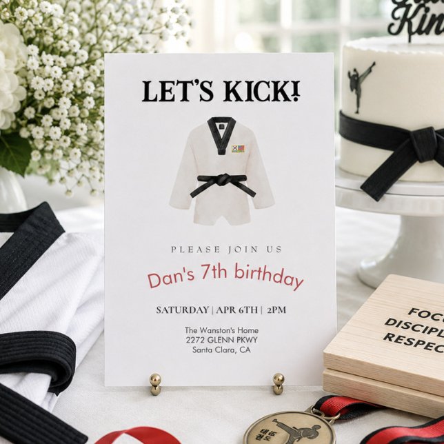invitación de cumpleaños de artes marciales de tae (Subido por el creador)
