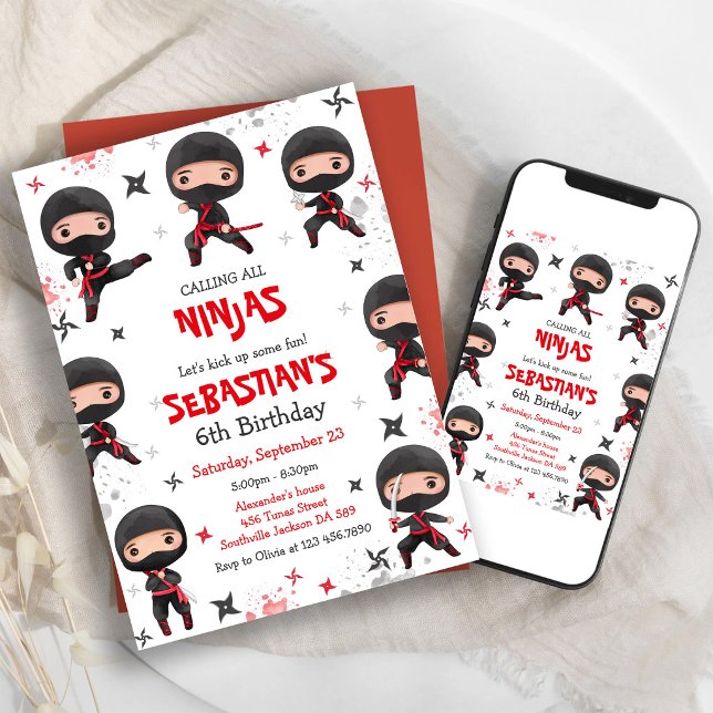 Invitación de cumpleaños de artes marciales para n (Subido por el creador)