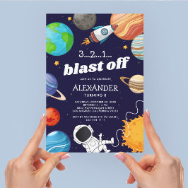 Invitación de cumpleaños de astronauta espacial