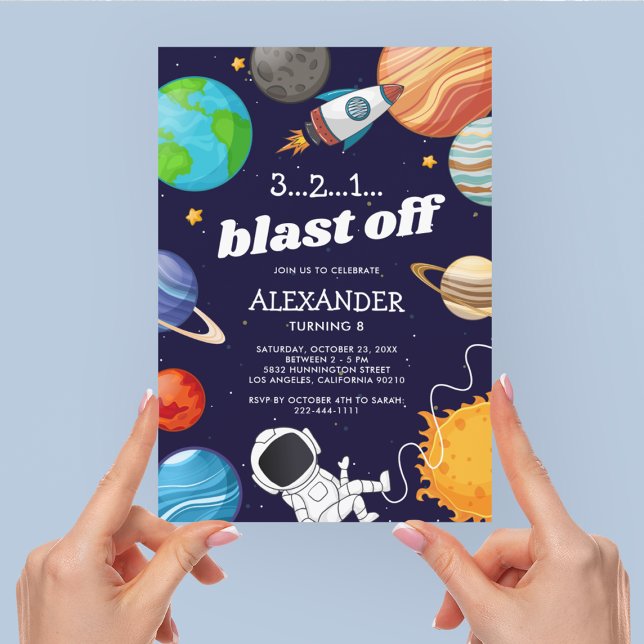 Invitación de cumpleaños de astronauta espacial (Subido por el creador)