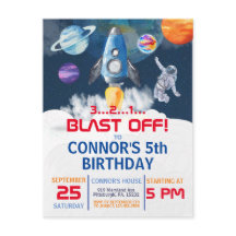 Invitación de cumpleaños de astronauta para fiesta