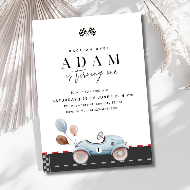 Invitación de Cumpleaños de Auto de Carreras, Cump (Subido por el creador)