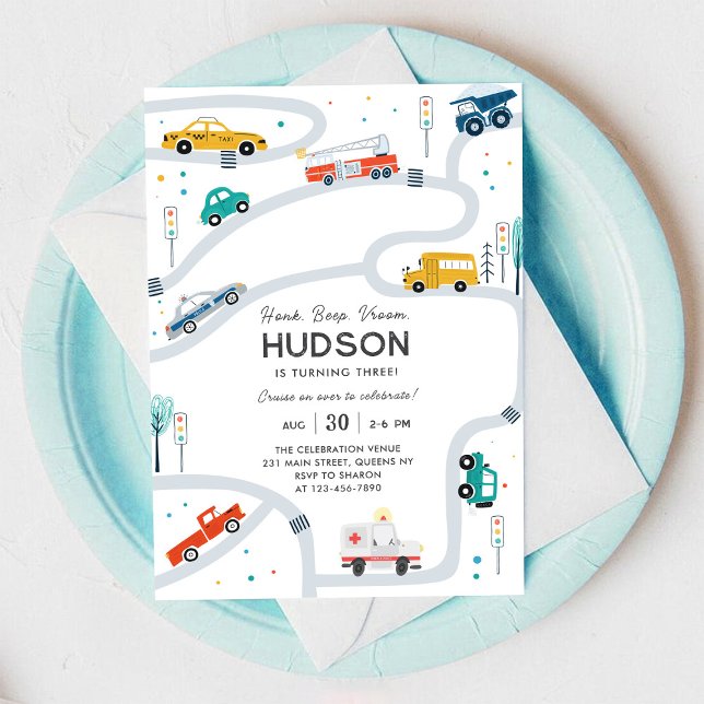 Invitación de Cumpleaños de Auto para Niños (Subido por el creador)
