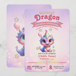 Invitación de cumpleaños de aventura del dragón pa