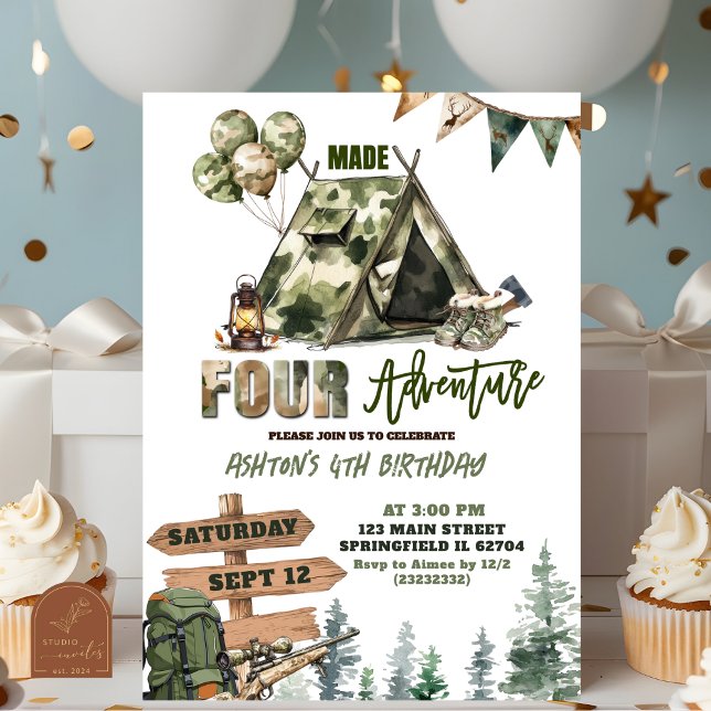 Invitación de cumpleaños de aventura HECHA CUATRO  (Subido por el creador)