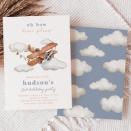 Invitación de cumpleaños de avión de época | Avión