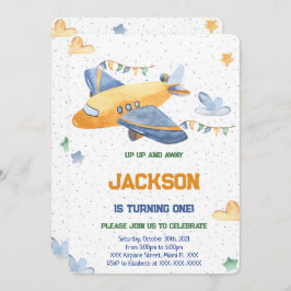 Invitación de cumpleaños de avión editable