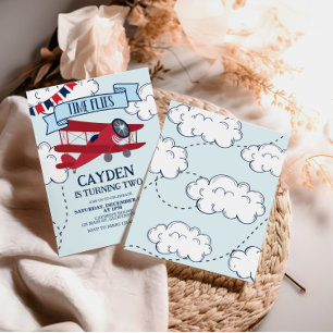 Invitación de cumpleaños de avión El tiempo vuela