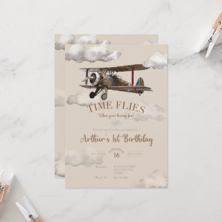 Invitación de cumpleaños de avión El tiempo vuela
