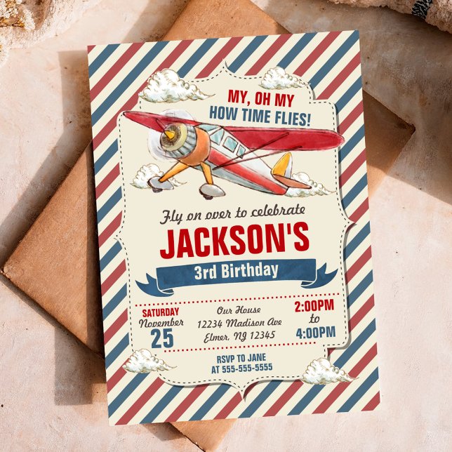 Invitación de cumpleaños de avión / Fiesta de tiem (Subido por el creador)