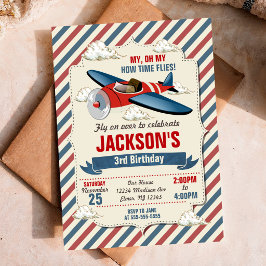 Invitación de cumpleaños de avión / Fiesta de tiem